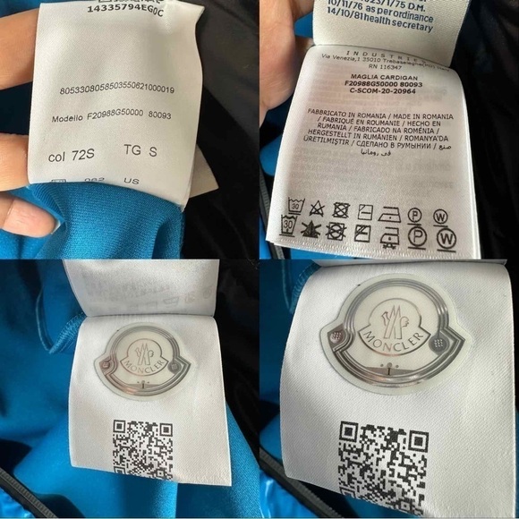 Moncler Maglia Grenoble Cardigan Fleece Jacket Bright Blue Size Small - Picture 6 of 11